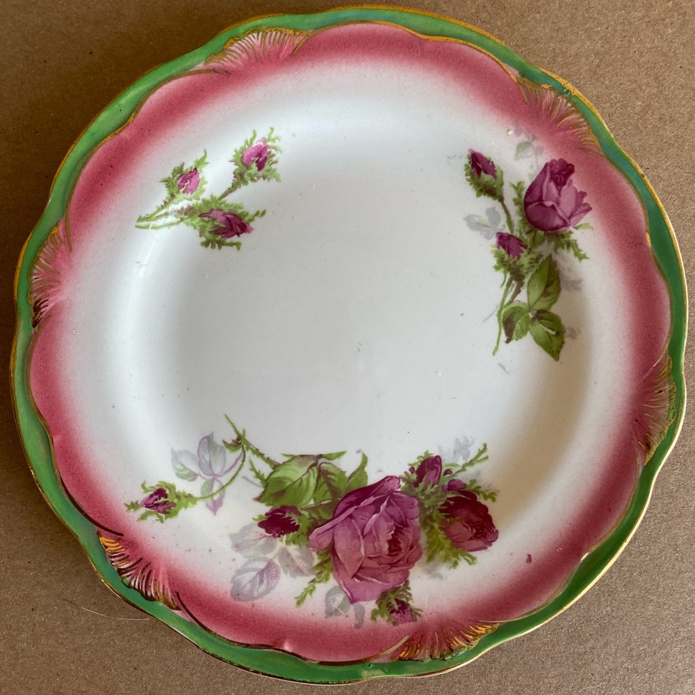 Vintage/Antique Royal Semi Porcelain Small Decorative Floral Plate by Wood & Son